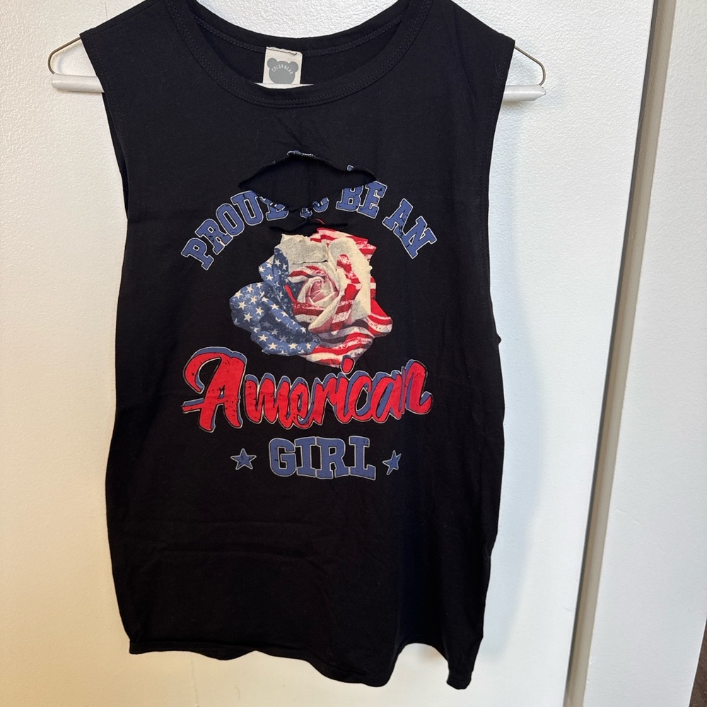 American Girl Black Sleeveless Top